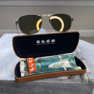 BRAND NEW Garrett Leight gold frame with bronze lens sunglasses
